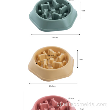 Plástico Pet Food Bowl Dog A alimentador lento